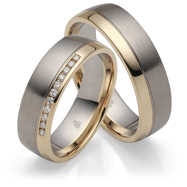 Rauschmayer Trauringe Weiss-Gelbgold 11-50920 + 10-50920